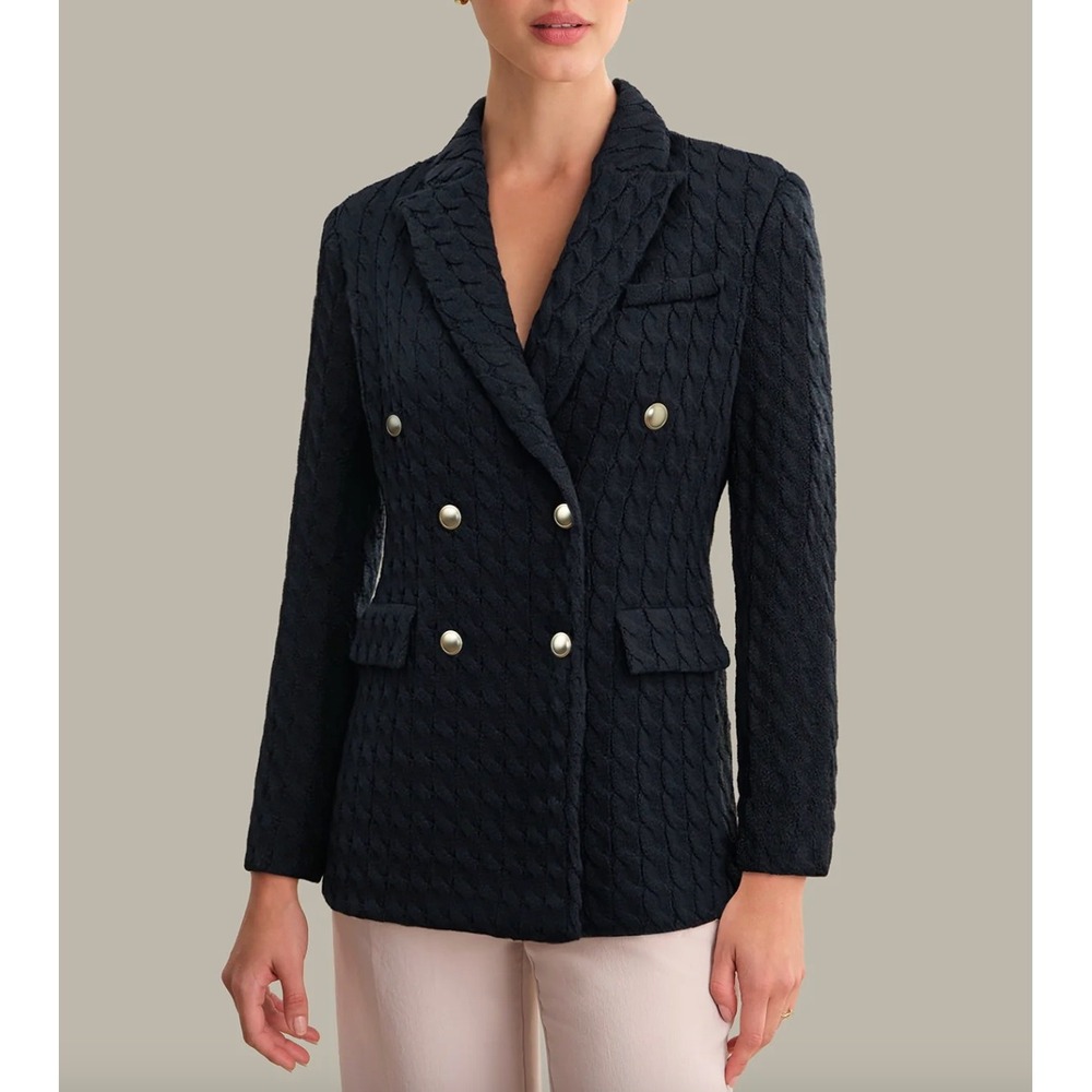 525 AMERICA Nell Cotton Cable Knit Blazer